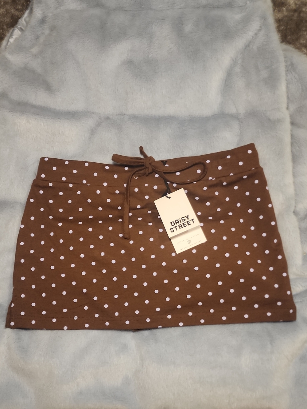 Daisy Street Women's Brown Polka Dot Skort with Drawstring Waist Size M NWT